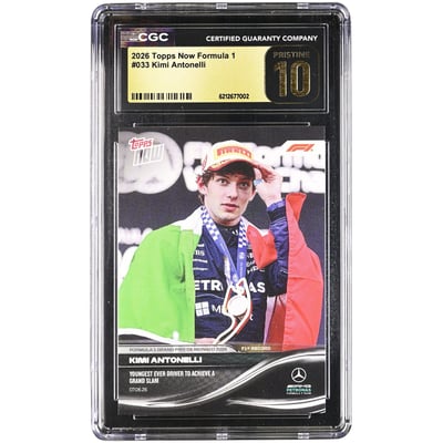 Kimi Antonelli Mercedes-AMG Petronas F1 Team 2026 Topps Now Formula 1 Youngest Ever Driver to Achieve a Grand Slam #33 CGC Authenticated PRISTINE 10 Card