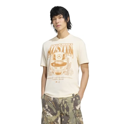 Mercedes-AMG Petronas F1 Team adidas Austin Grand Prix T-Shirt - Cream