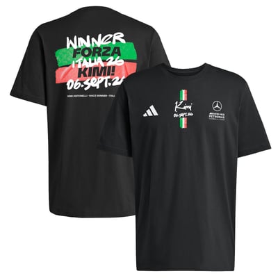Kimi Antonelli Mercedes-AMG Petronas F1 Team adidas 2026 Italian Grand Prix Winner T-Shirt - Black