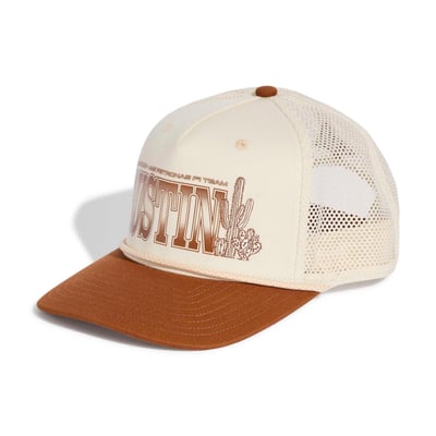 Mercedes-AMG Petronas F1 Team adidas Unisex Austin Grand Prix Adjustable Trucker Hat - Cream/Brown