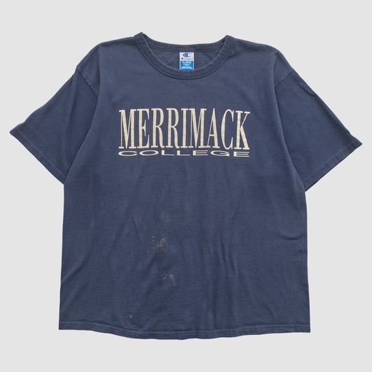 Merrimack College Warriors Champion 90s T-shirt - Navy - XL by Fanatics Real Vintage