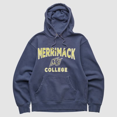 Merrimack College Warriors Jansport 2000s Hooded Pullover Sweatshirt - Navy - XXS by Fanatics Real Vintage