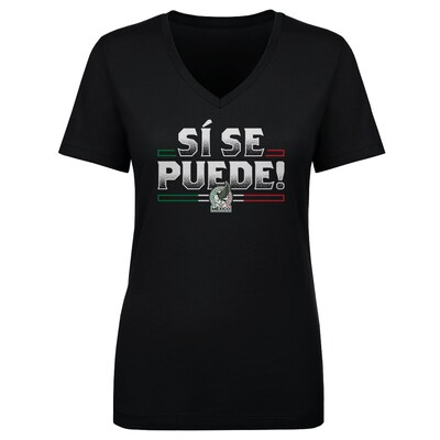  Mexico National Team 500 Level Women's Si Se Puede  V-Neck T-Shirt - Black