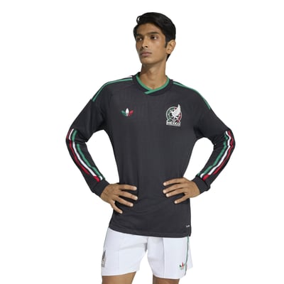 Mexico National Team adidas Youth 2026 Third Long Sleeve Authentic Jersey - Black
