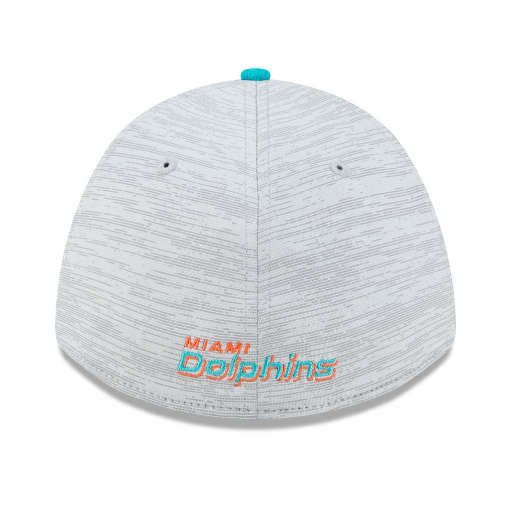 Miami Dolphins New Era  Tech 39THIRTY A-Frame Stretch Hat - Gray
