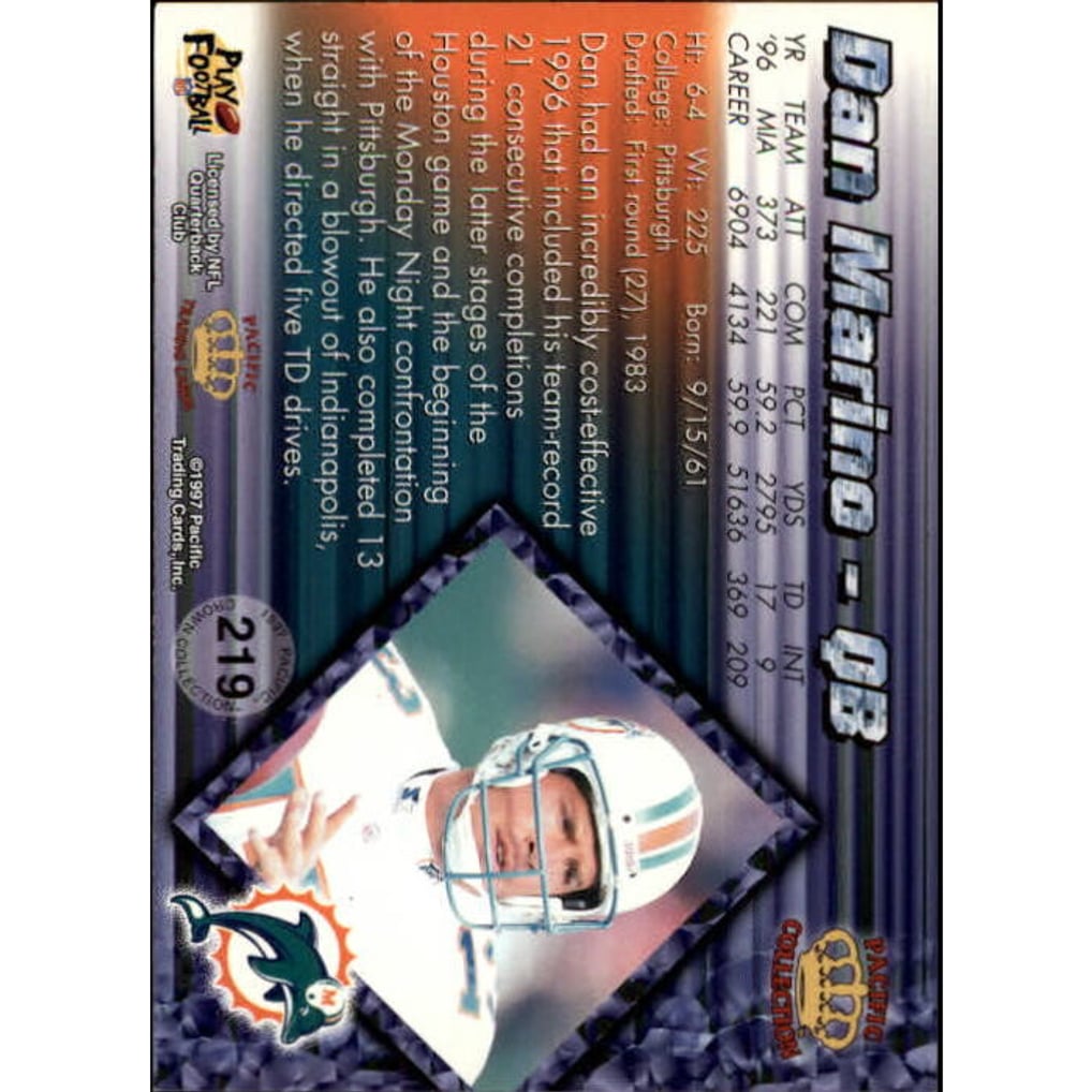 1997 Pacific Silver #219 Dan Marino