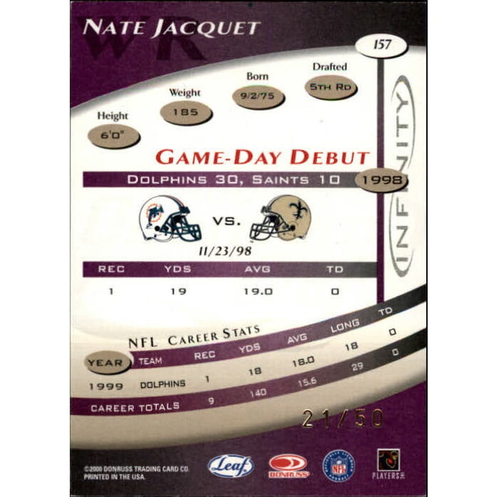 2000 Quantum Leaf Infinity Purple #157 Nate Jacquet