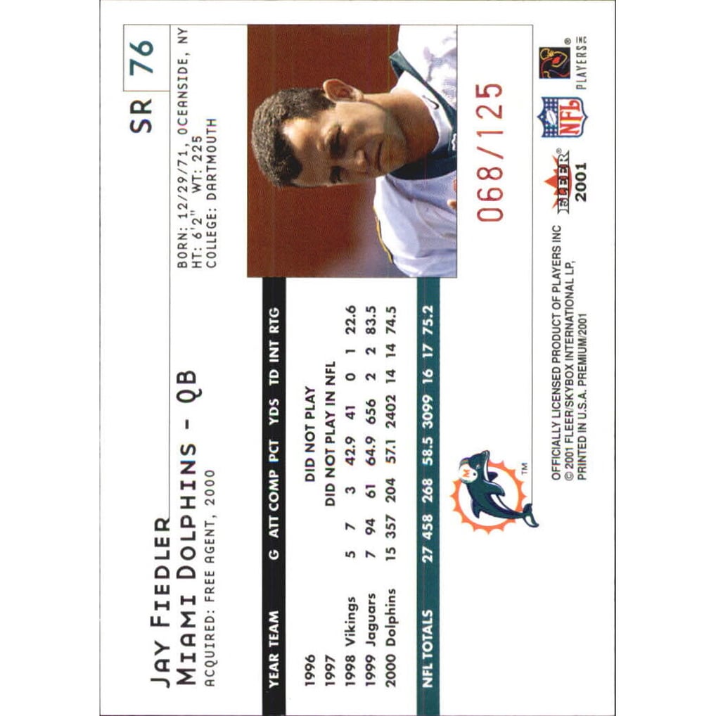 2001 Fleer Premium Star Ruby #76 Jay Fiedler