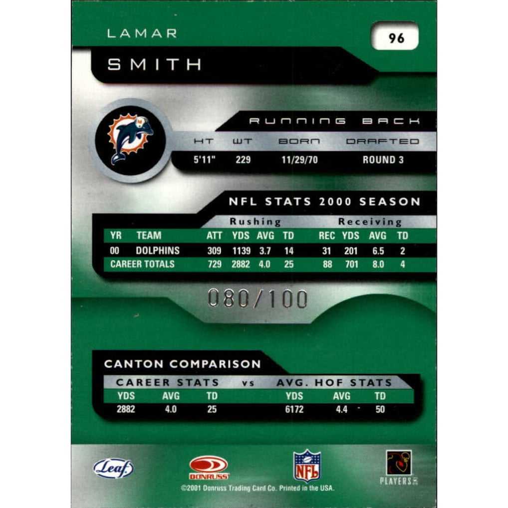2001 Quantum Leaf Infinity Green #96 Lamar Smith