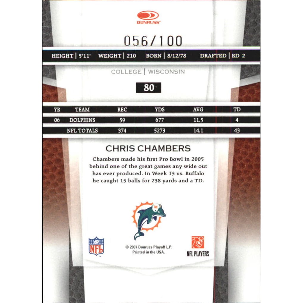 2007 Leaf Certified Materials Mirror Red #80 Chris Chambers