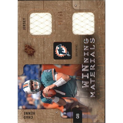 2009 SPx Winning Materials Bronze Dual Swatch #WHE Chad Henne