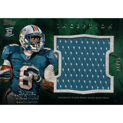 2011 Topps Inception Rookie Relics Jumbo Swatch Green #JRDT Daniel Thomas
