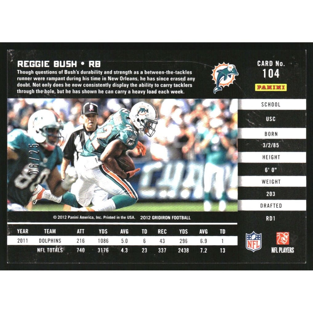 2012 Gridiron Platinum O's #104 Reggie Bush