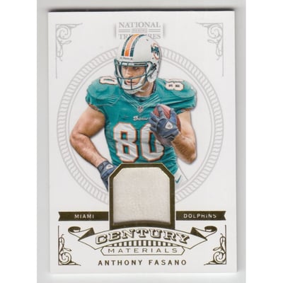 2012 Panini National Treasures Century Material Prime #74 Anthony Fasano/49