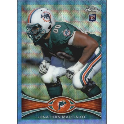 2012 Topps Chrome Blue Wave Refractors #BW48 Jonathan Martin
