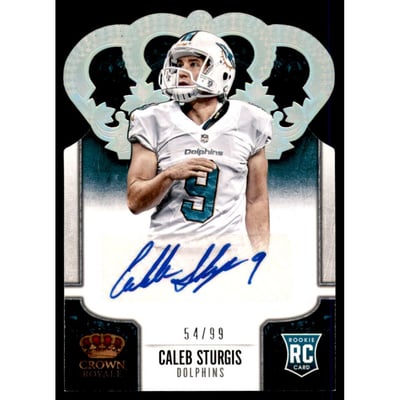 2013 Crown Royale Rookie Signatures Silver Holofoil #115 Caleb Sturgis
