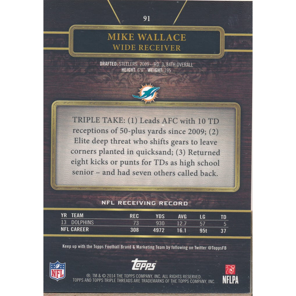 2014 Topps Triple Threads Ruby #91 Mike Wallace