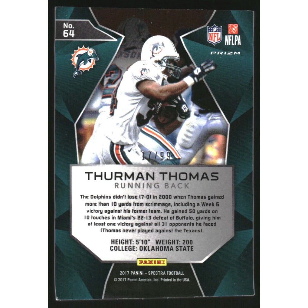 2017 Panini Spectra #64B Thurman Thomas