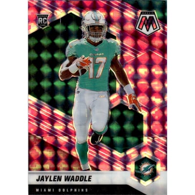 2021 Panini Mosaic Mosaic Camo Pink #308 Jaylen Waddle
