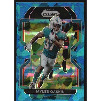 2021 Panini Prizm Prizms Blue Ice #108 Myles Gaskin