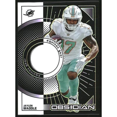 2022 Panini Obsidian Equinox Gear Electric Etch Yellow #24 Jaylen Waddle