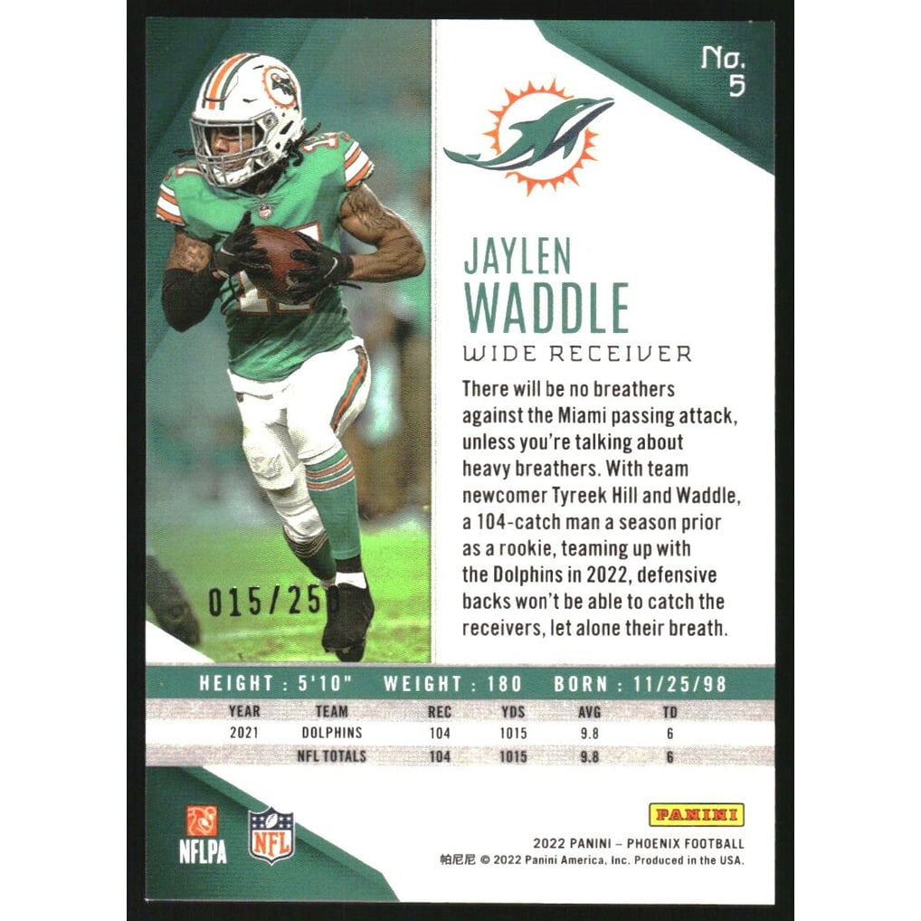 2022 Panini Phoenix Red #5 Jaylen Waddle