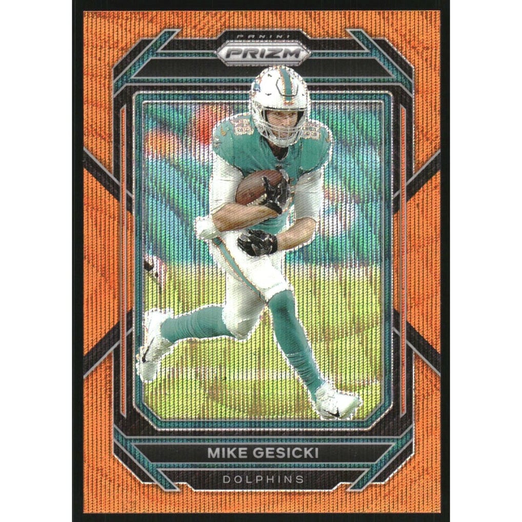 2022 Panini Prizm Prizms Orange Wave #182 Mike Gesicki