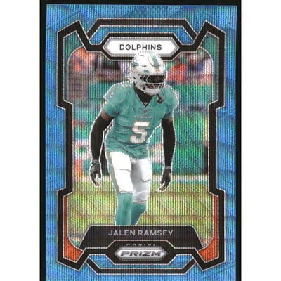 2023 Panini Prizm Prizms Blue Wave #184 Jalen Ramsey