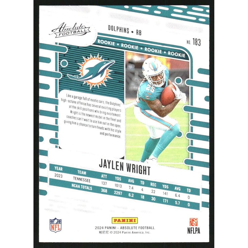 2024 Absolute #183 Jaylen Wright RC