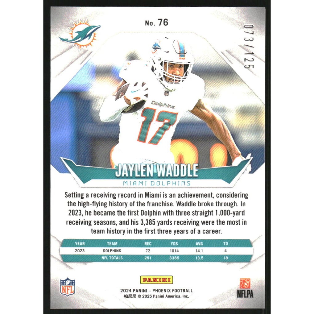 2024 Panini Phoenix Bronze Fade #76 Jaylen Waddle