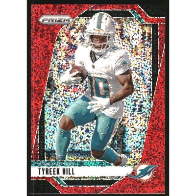 2024 Panini Prizm Prizms Red Sparkle #177 Tyreek Hill