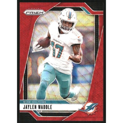 2024 Panini Prizm Prizms Red Wave #178 Jaylen Waddle