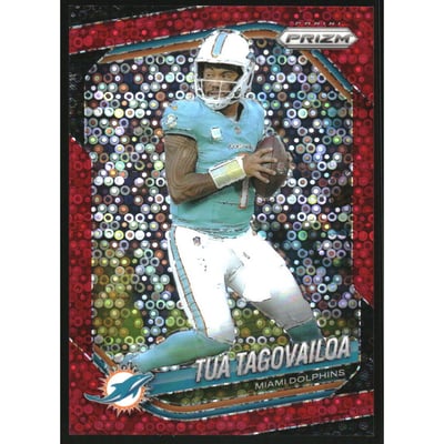 2025 Panini Prizm Prizms No Huddle Red #58 Tua Tagovailoa