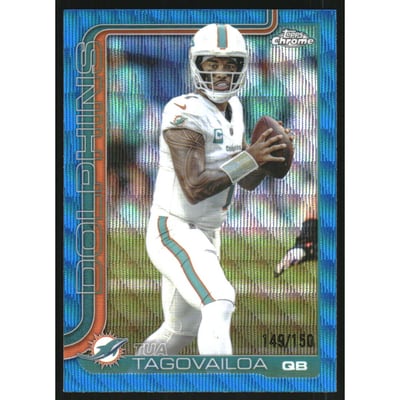 2025 Topps Chrome Blue Wave Refractors #187 Tua Tagovailoa