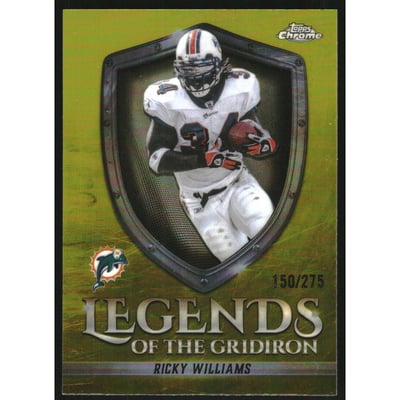 2025 Topps Chrome Legends of the Gridiron Yellow Refractors #LOG14 Ricky Williams
