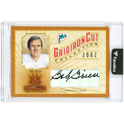 Bob Griese Miami Dolphins Autographed 2002 Donruss Gridiron Kings Gridiron Cut Collection #GC-3 #7/50 Card