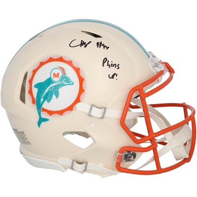 Chop Robinson Miami Dolphins Autographed Fanatics Authentic Riddell Retro Speed Authentic Helmet with "Phins Up" Inscription