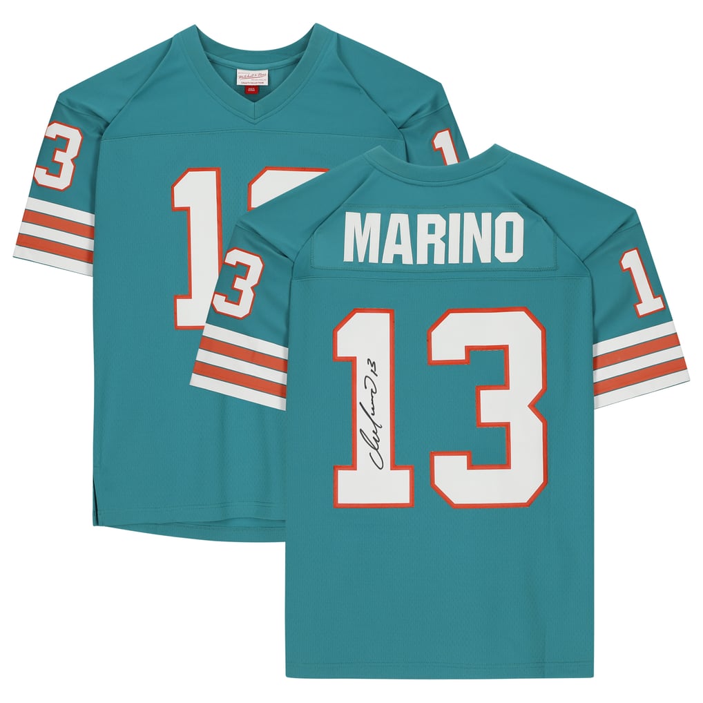 Dan Marino Miami Dolphins Autographed Fanatics Authentic  Mitchell & Ness Aqua Replica Jersey