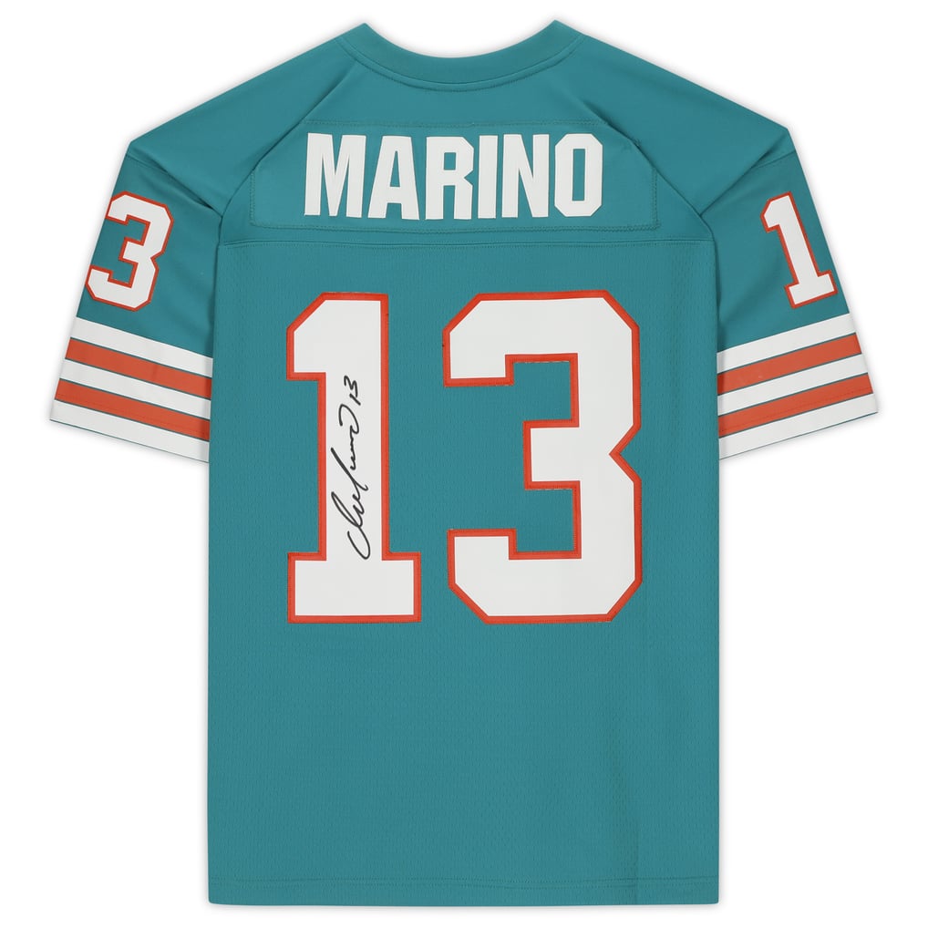 Dan Marino Miami Dolphins Autographed Fanatics Authentic  Mitchell & Ness Aqua Replica Jersey