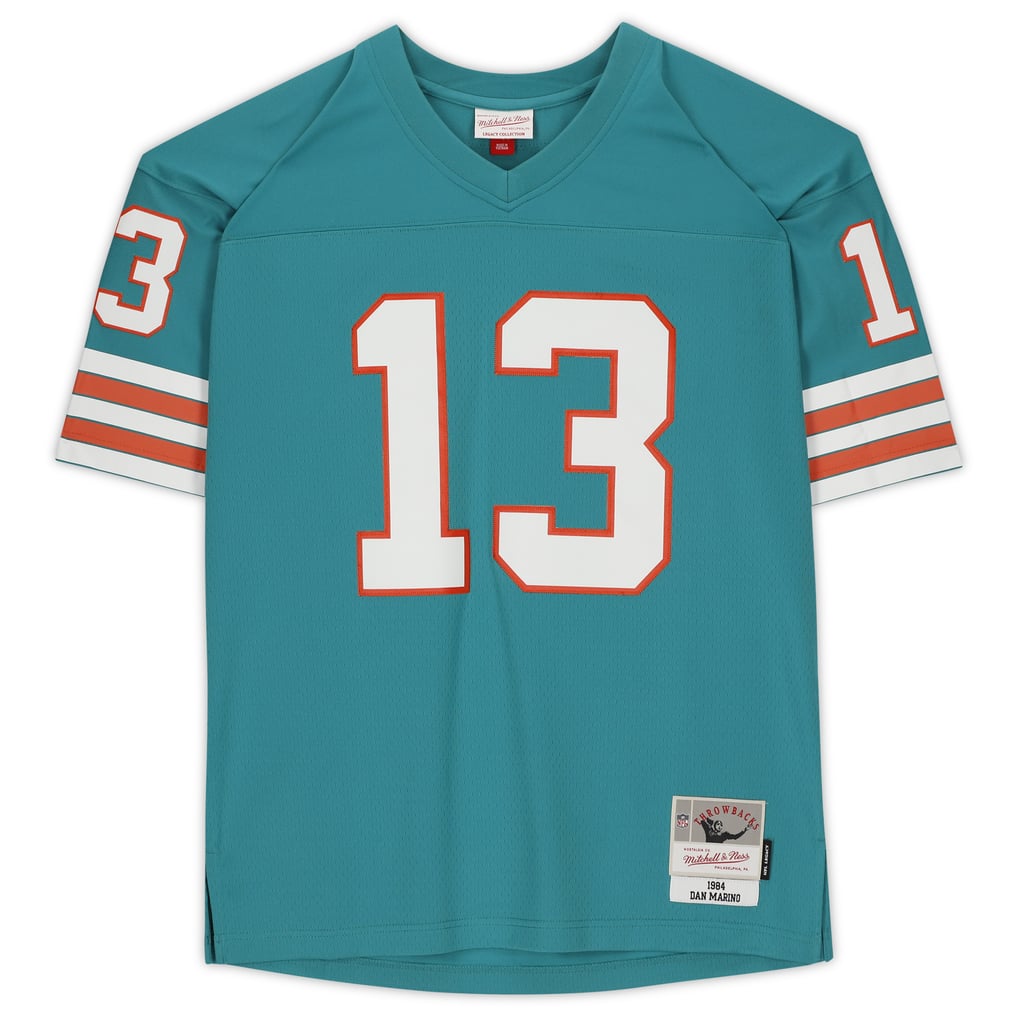 Dan Marino Miami Dolphins Autographed Fanatics Authentic  Mitchell & Ness Aqua Replica Jersey
