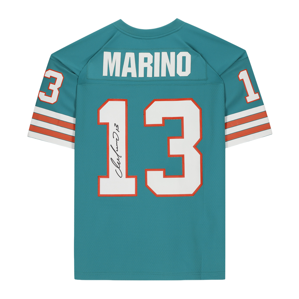Dan Marino Miami Dolphins Autographed Fanatics Authentic  Mitchell & Ness Aqua Replica Jersey