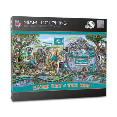 Miami Dolphins Fanpoint 10.5" x 28" Game Day at the Zoo 500-Piece Puzzle