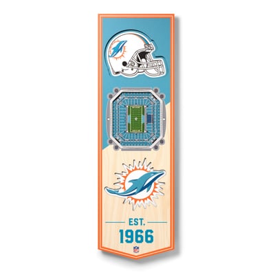 Miami Dolphins Fanpoint 6'' x 19'' 3D StadiumView Banner