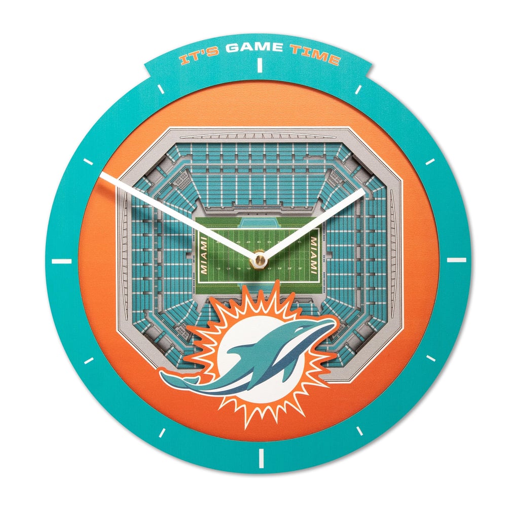Miami Dolphins Fanpoint StadiumView 3D Wall Clock