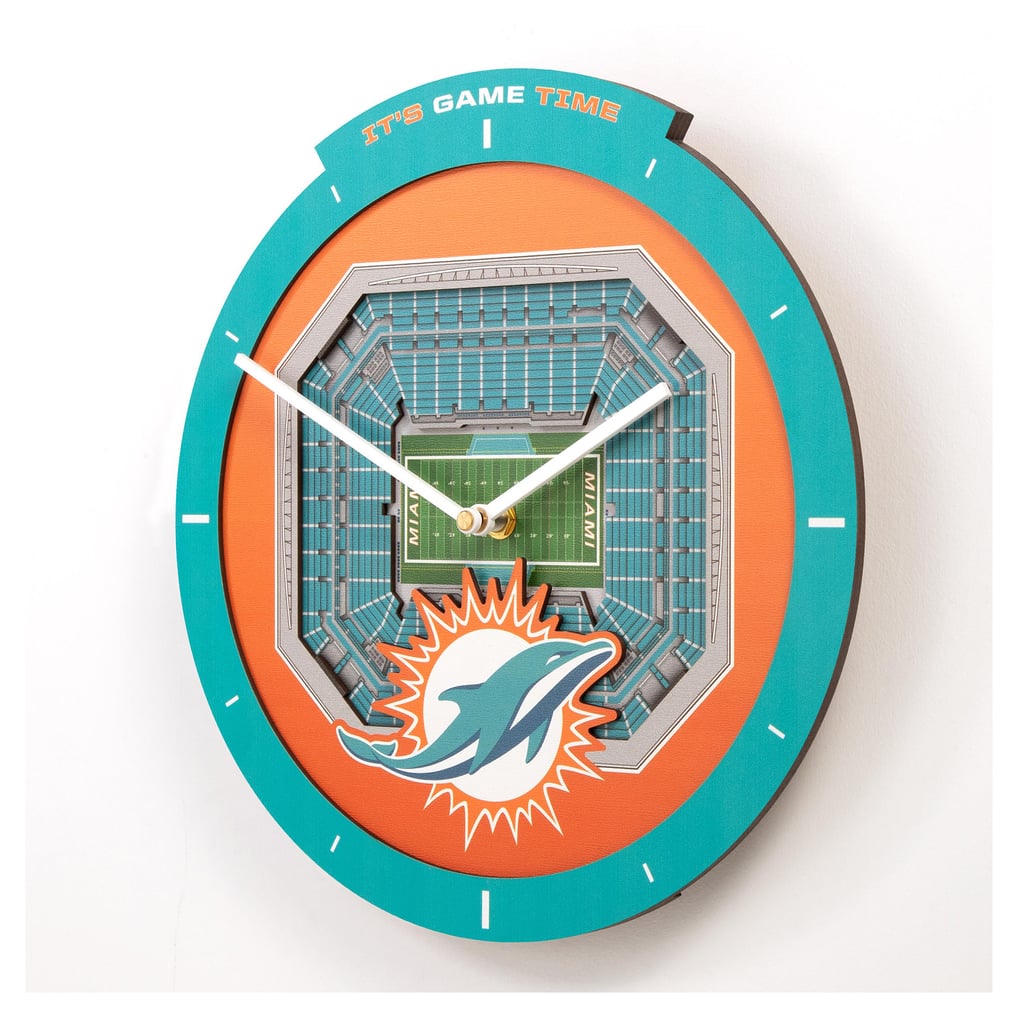 Miami Dolphins Fanpoint StadiumView 3D Wall Clock