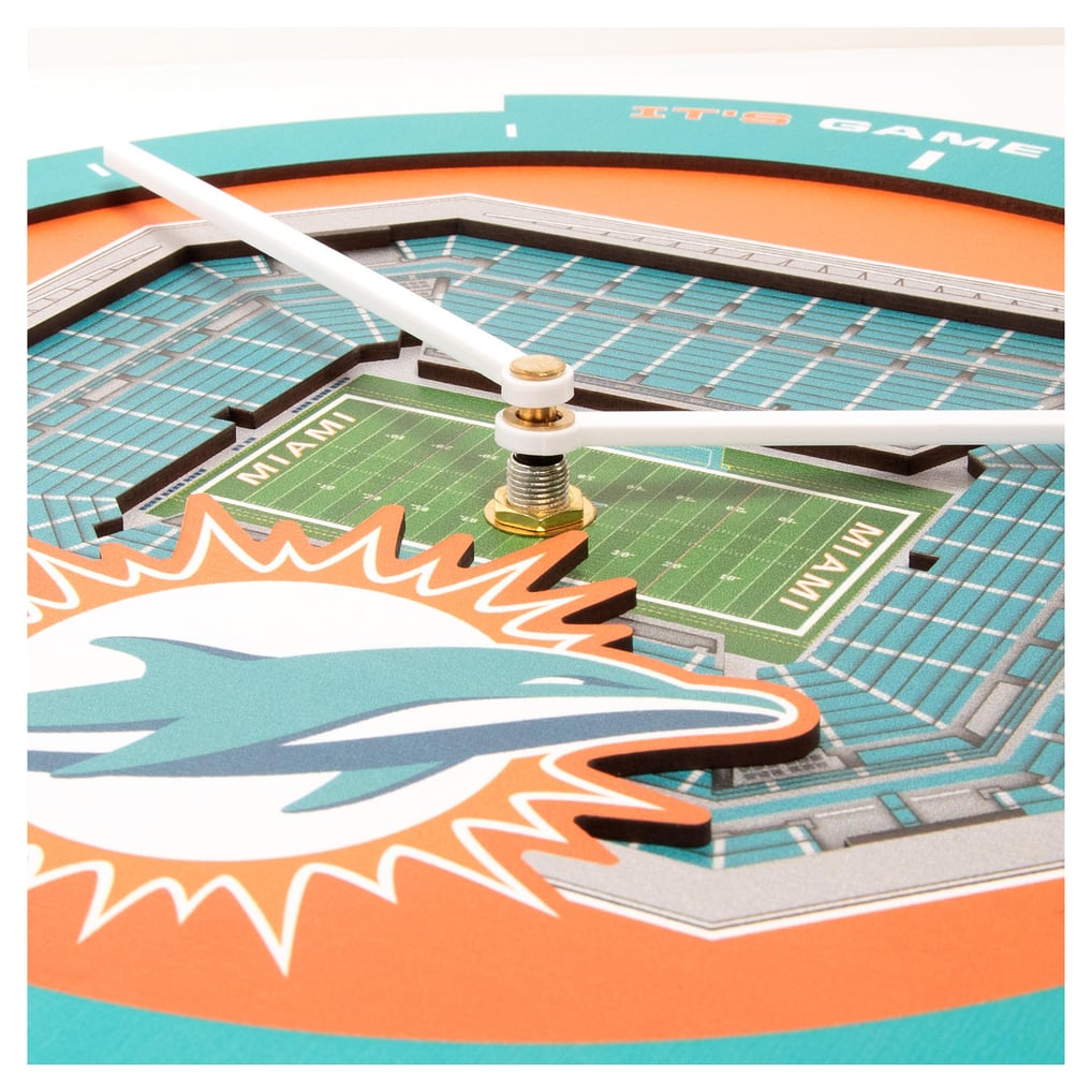 Miami Dolphins Fanpoint StadiumView 3D Wall Clock