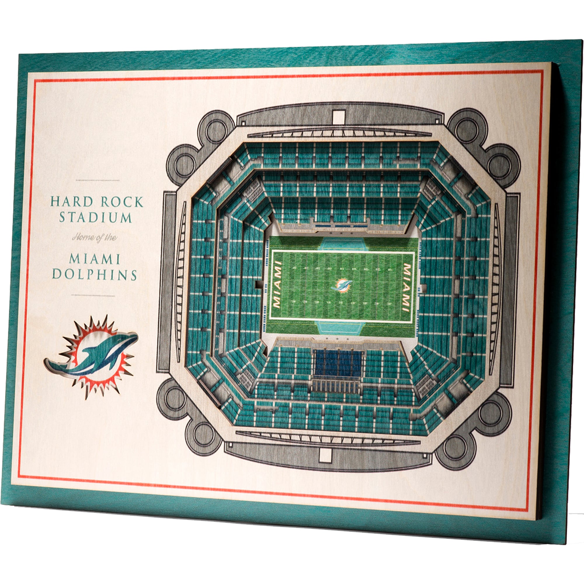 Miami Dolphins IDNA 17'' x 13'' 5-Layer StadiumViews 3D Wall Art