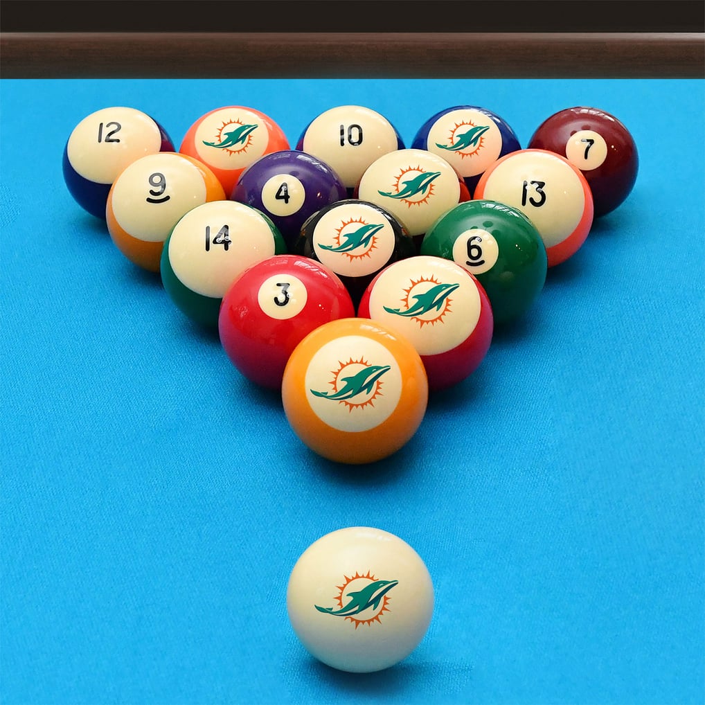 Miami Dolphins Imperial Retro Billiard Ball Set - Cream