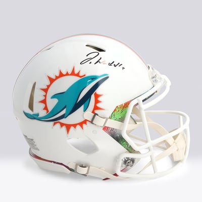 Jaylen Waddle Miami Dolphins Autographed Fanatics Authentic Riddell Speed Authentic Helmet - Art by Shawn Voelker - NF70444452
