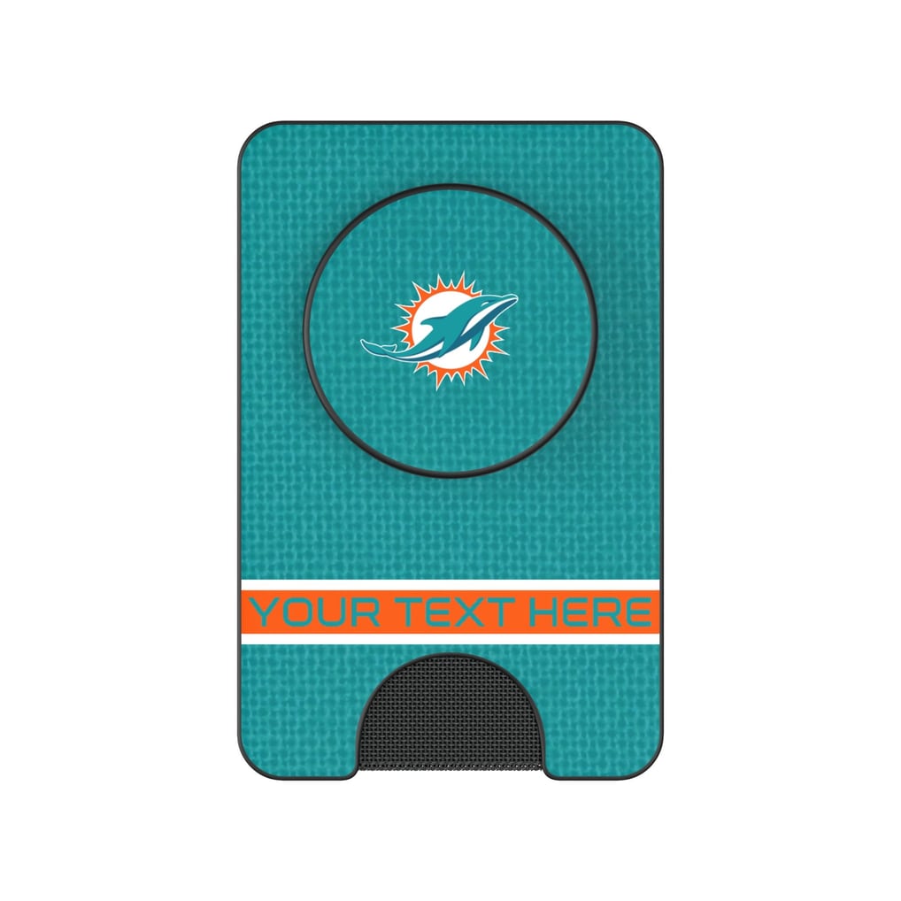 Miami Dolphins Keyscaper Personalized Endzone Solid PopSockets Magnetic Wallet